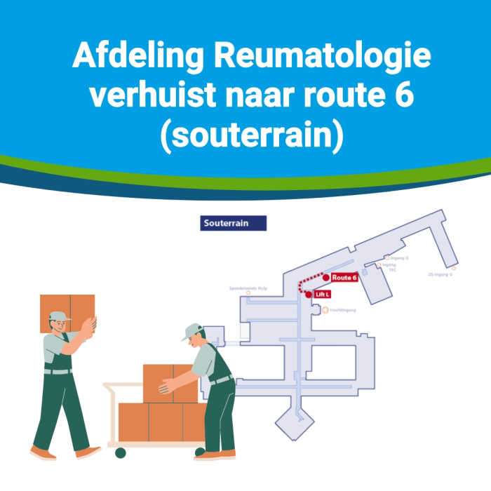 Reumatologie verhuist naar route 6